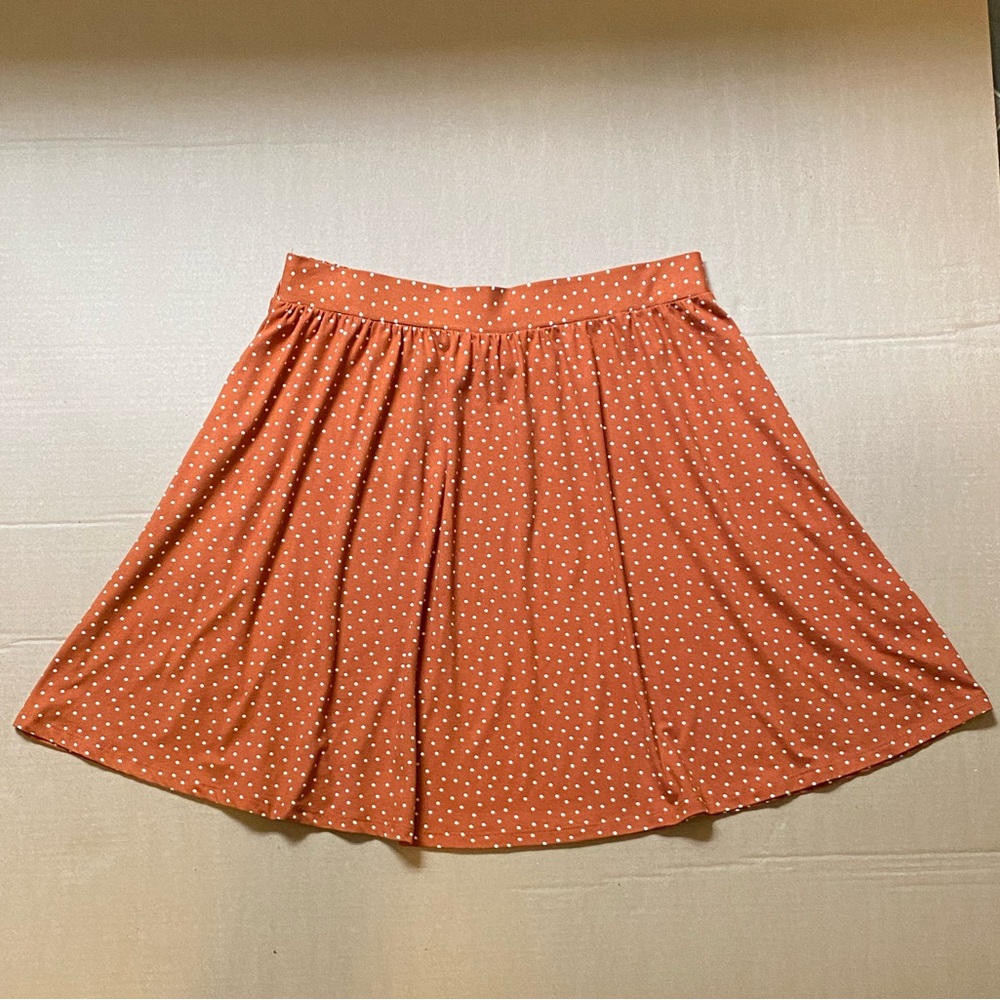 French Grey Orange Mini Skater Skirt